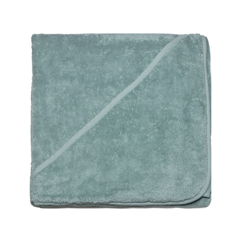 Boweevil Baby Towel with Hood MINERAL GREEN - GOTS Certified