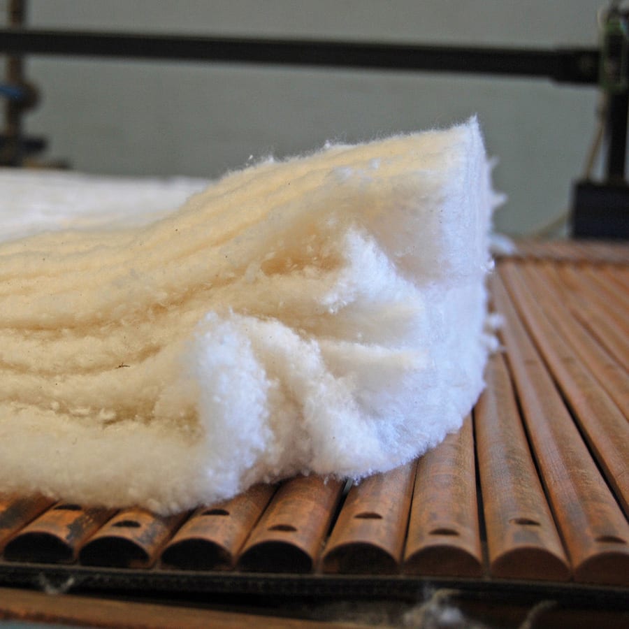 Carded layers of GOTS certified Organic Cotton