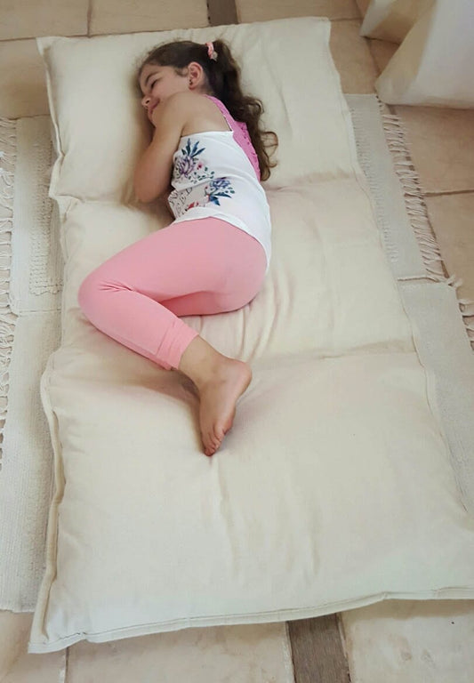 PILLOW BED COVER - Organic Cotton - Raw Cosy Flannel - natural