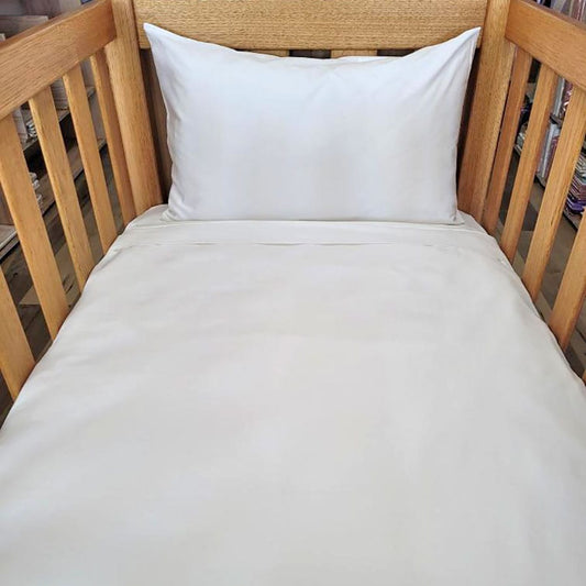 WHITE Organic Cotton Poplin Bedding - Nursery