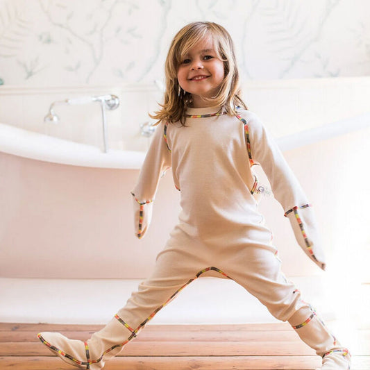 Comfort Eczema Onesie PJs - Organic Cotton Unbleached and Un-Dyed