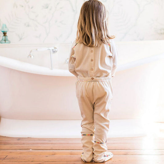 Comfort Eczema Onesie PJs - Organic Cotton Unbleached and Un-Dyed