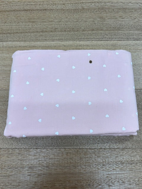 PINK with White Sweethearts Organic Cotton Poplin Bedding - Nursery CLEARANCE