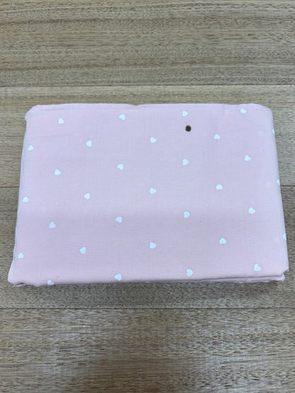 PINK with White Sweethearts Organic Cotton Poplin Bedding - Nursery CLEARANCE