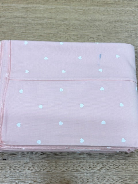 PINK with White Sweethearts Organic Cotton Poplin Bedding - Nursery CLEARANCE