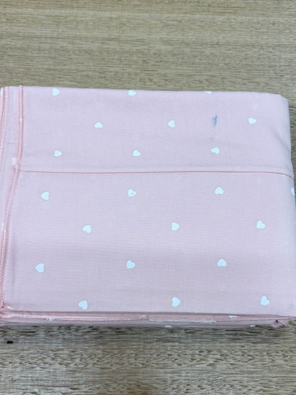 PINK with White Sweethearts Organic Cotton Poplin Bedding - Nursery CLEARANCE