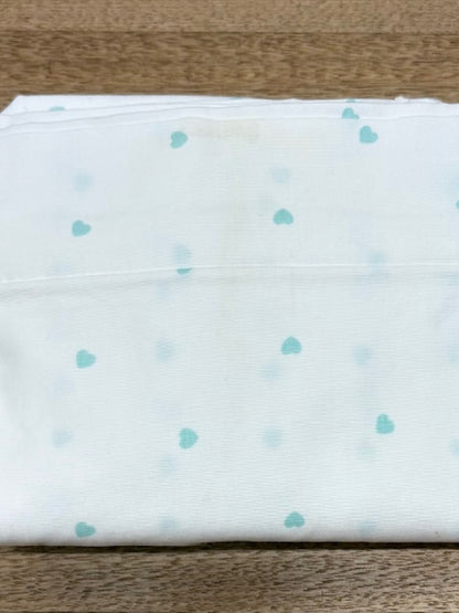 WHITE with Mint Sweethearts Organic Cotton Poplin Bedding - Nursery CLEARANCE