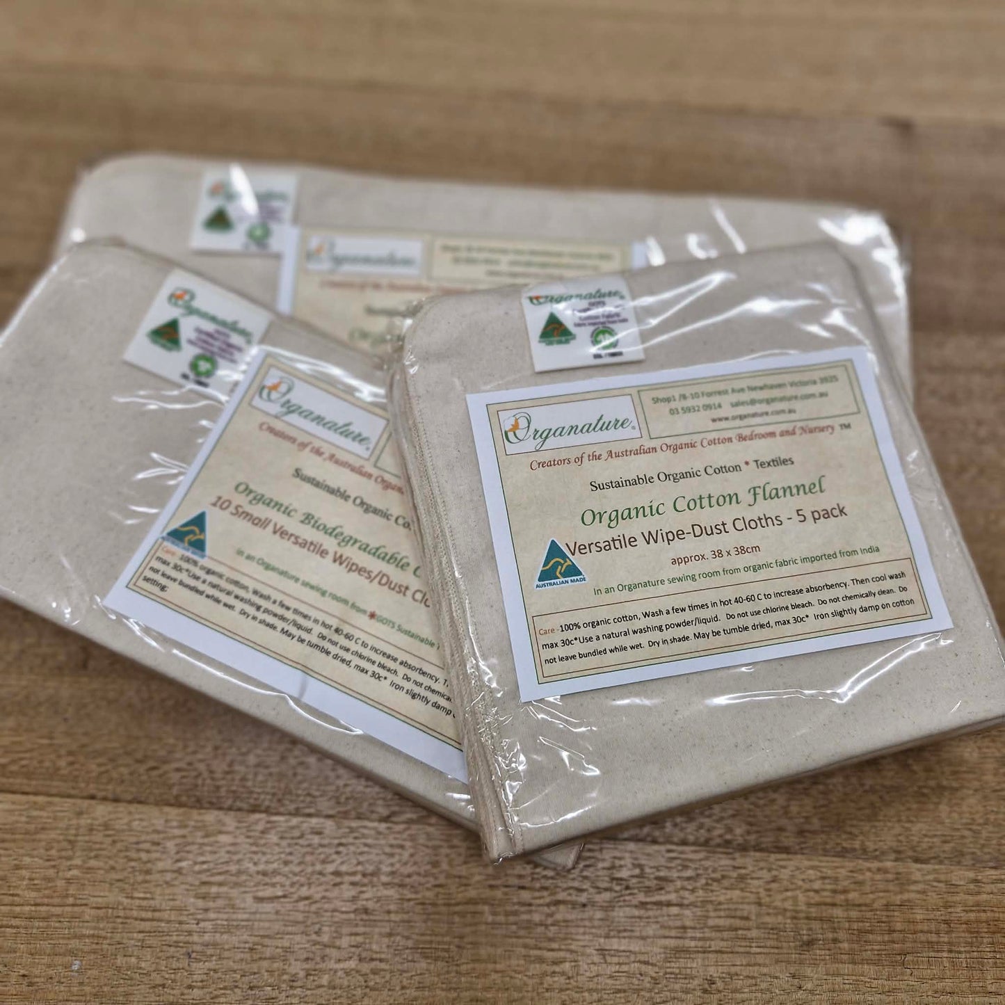 Dust Cloths -  Organic Cotton Flannel