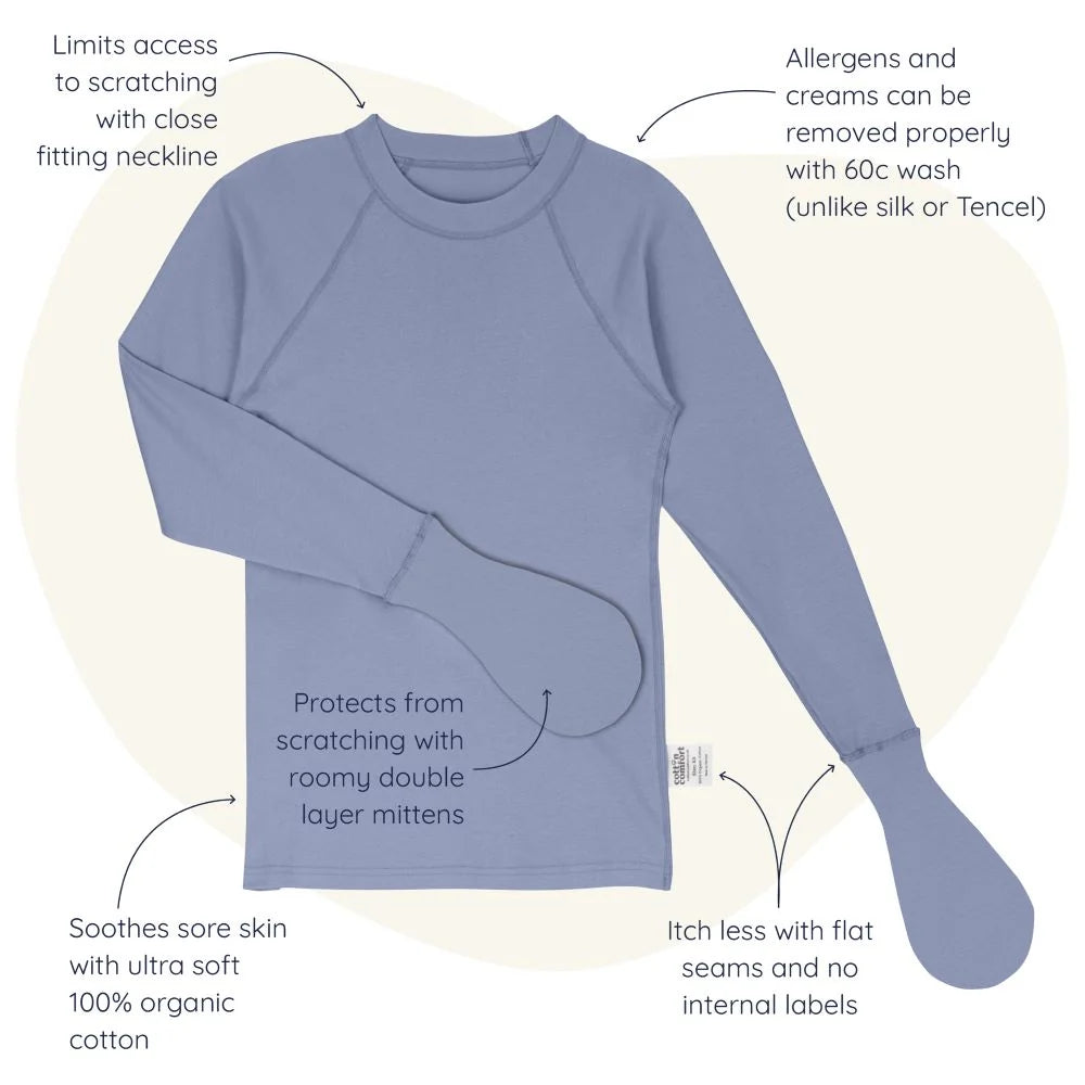 Cosy Toes Eczema Mitten PJ Top - Organic Cotton