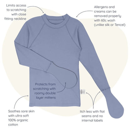 Cosy Toes Eczema Mitten PJ Top - Organic Cotton