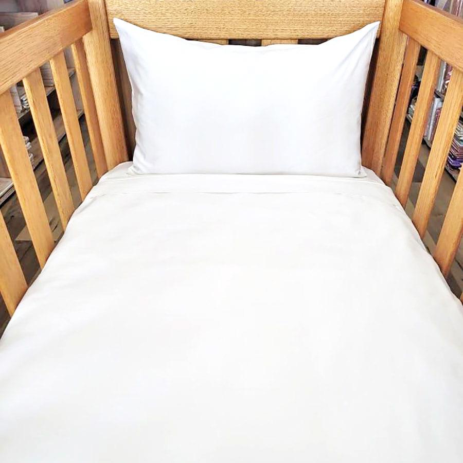 BRIGHT WHITE Organic Cotton Poplin Bedding - Nursery