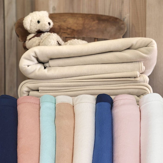 Organic Cotton Blankets - Light Weight Fleece - Nursery CLEARANCE