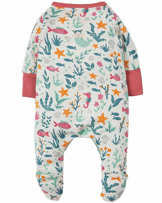 Frugi Lovely Babygrow - Rockpool Mermaids - 100% organic cotton