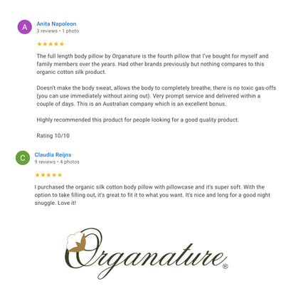 BODY PILLOW - Luxury Organic Silk Cotton