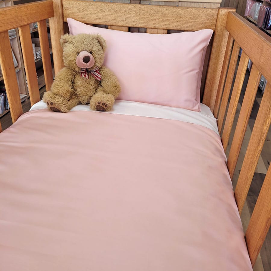 PINK Organic Cotton Poplin Bedding - Nursery
