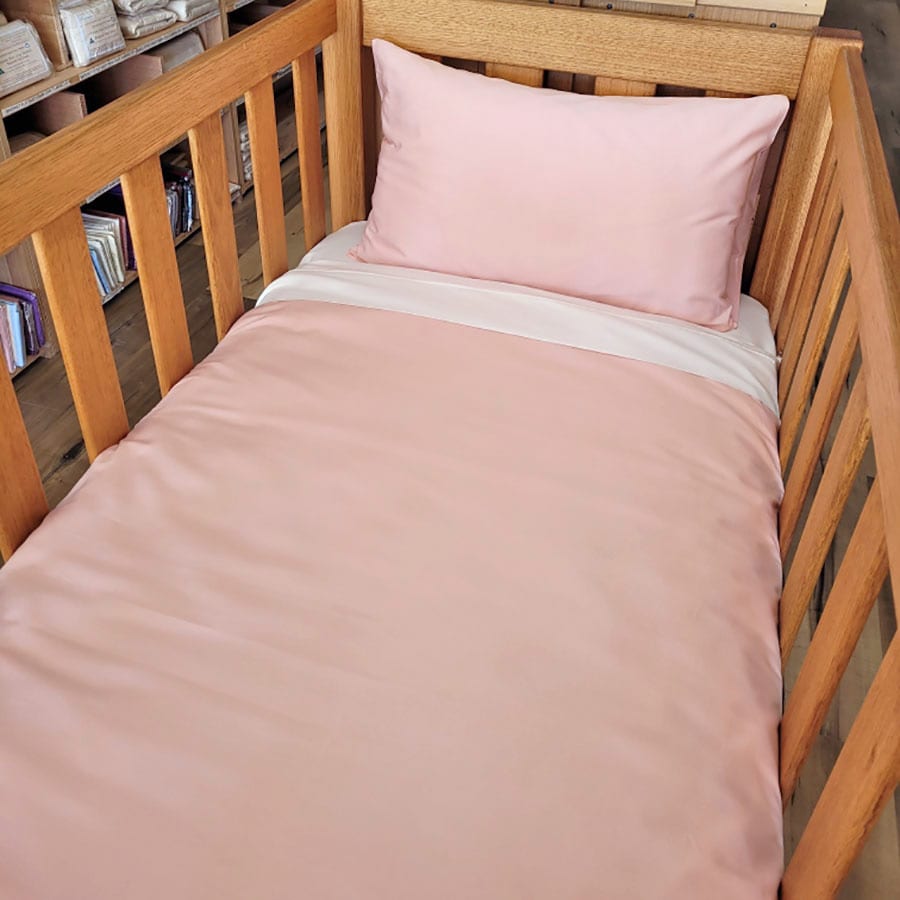 PINK Organic Cotton Poplin Bedding - Nursery