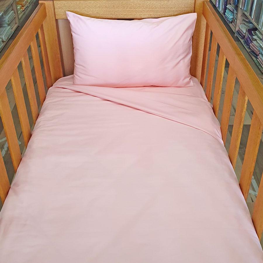 PINK Organic Cotton Poplin Bedding - Nursery