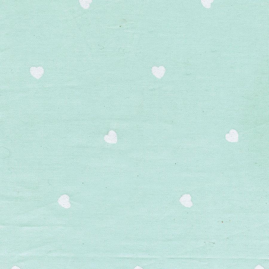 MINT with WHITE Sweethearts Organic Cotton Poplin Bedding - Nursery