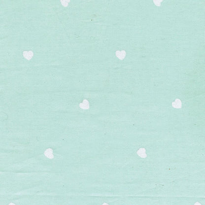 MINT with WHITE Sweethearts Organic Cotton Poplin Bedding - Nursery