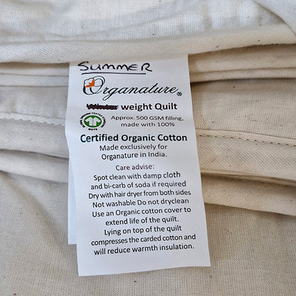 Quilt - Summer Weight -  Organic Cotton CLEARANCE