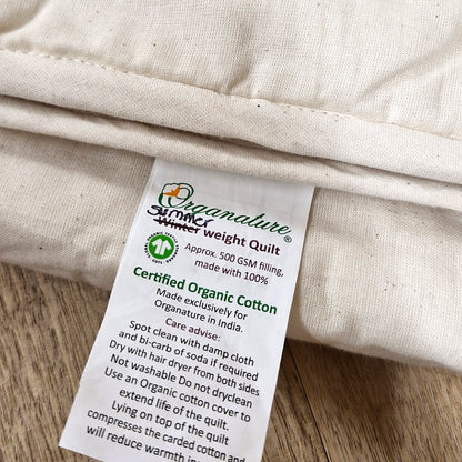 Quilt - Summer Weight -  Organic Cotton CLEARANCE